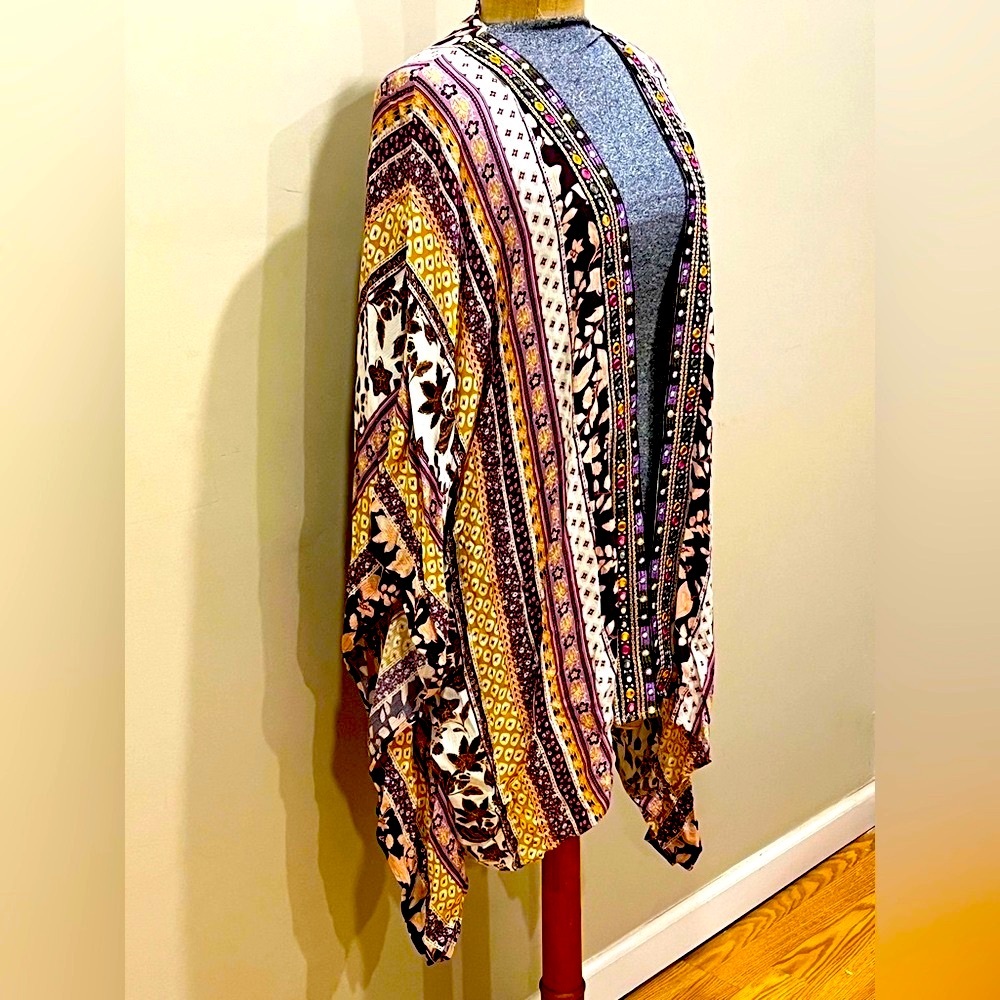 Style & Co. Purple and Brown Textured Cardigan